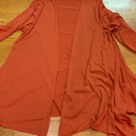 2 Attitudes By Renee Greenstein Women's Robe Cover-up Sz 1X + Scarf Deep Orange - Picture 4 of 12